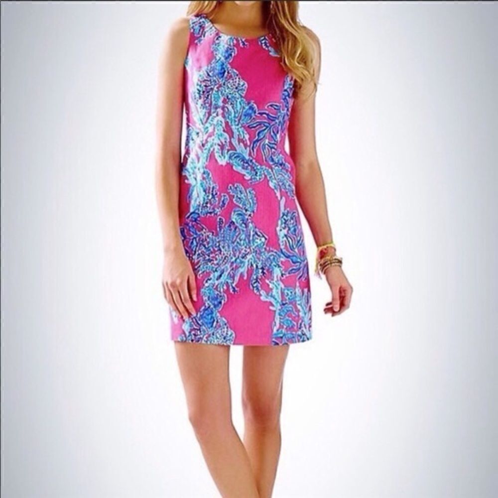 Lilly Pulitzer Cathy Samba Coral Shift Dress 4
